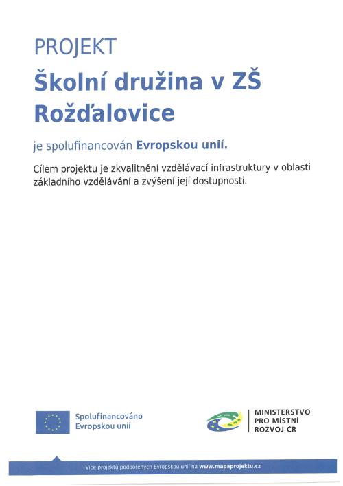 Školní družina v ZŠ Rožďalovice Školní družina v ZŠ Rožďalovice